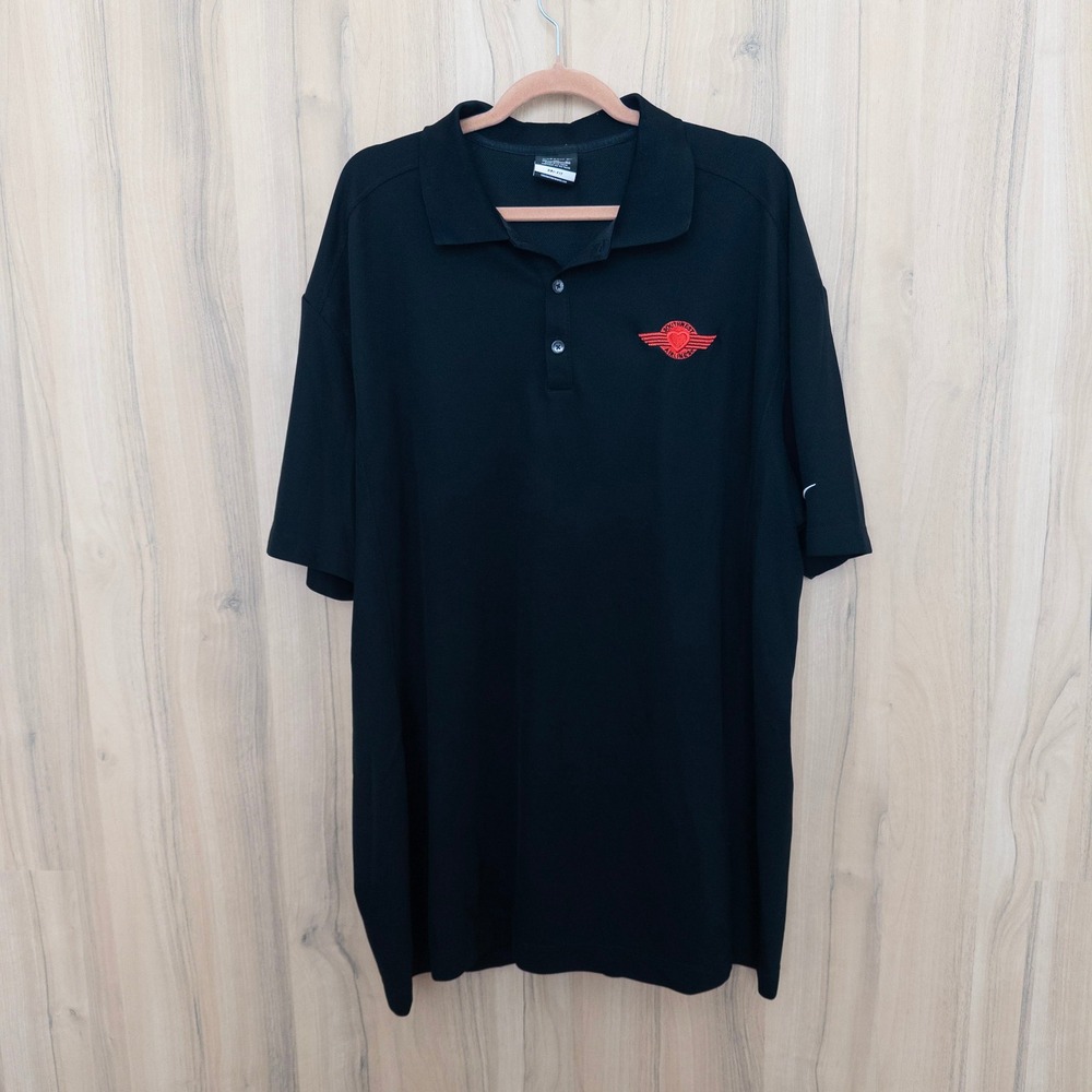 Nike Mens Short Sleeve Polo 3XL Black Dri-FIT Branded Golf Preppy Outdoor